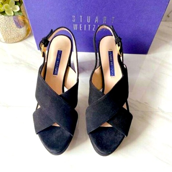 Stuart Weitzman Black Jerry Women’s Platform High Sandals - Picture 3 of 3